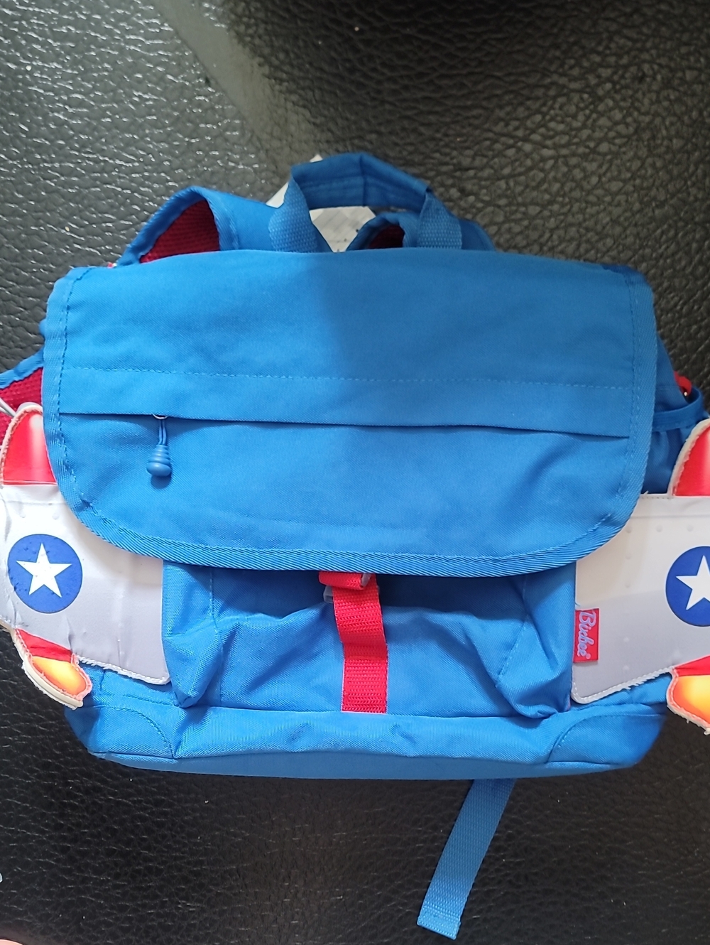 Bixbee Cute Rocketflyer Blue and Red Airplane Backpack